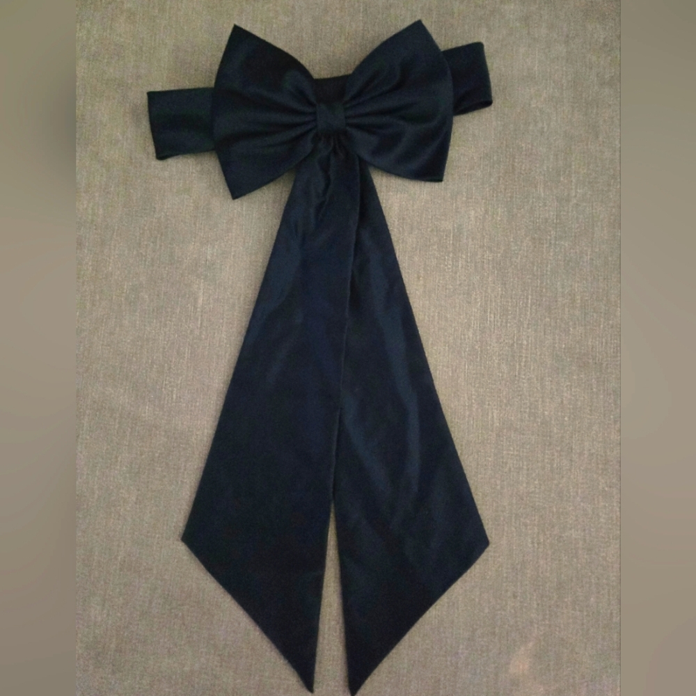 Flower Girl Marine Blue Satin Bow Sash